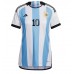 Argentina Lionel Messi #10 Hjemmedrakt Kvinner VM 2022 Kortermet